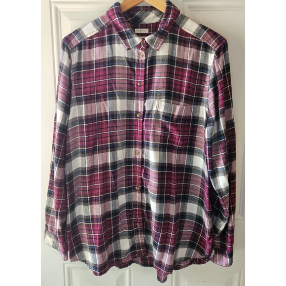 American Eagle Outfitters Tops - American Eagle Ahh-Mazingly Soft Boyfriend Fit Flannel Shirt Women's XL Pink...